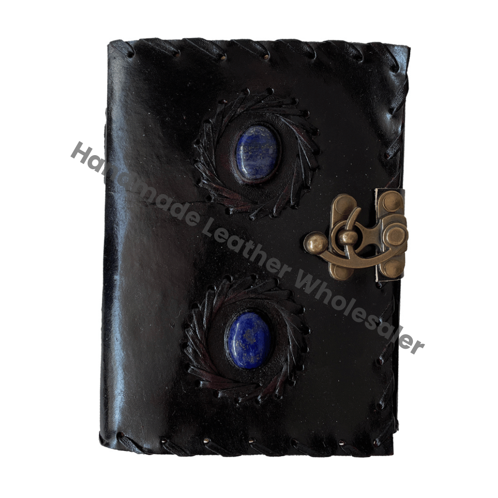 2025 Business Planner Stone Leather Custom Notebooks Hardcover Black Cover Gifts Handmade Book Shadows Blank Spells Recyclable