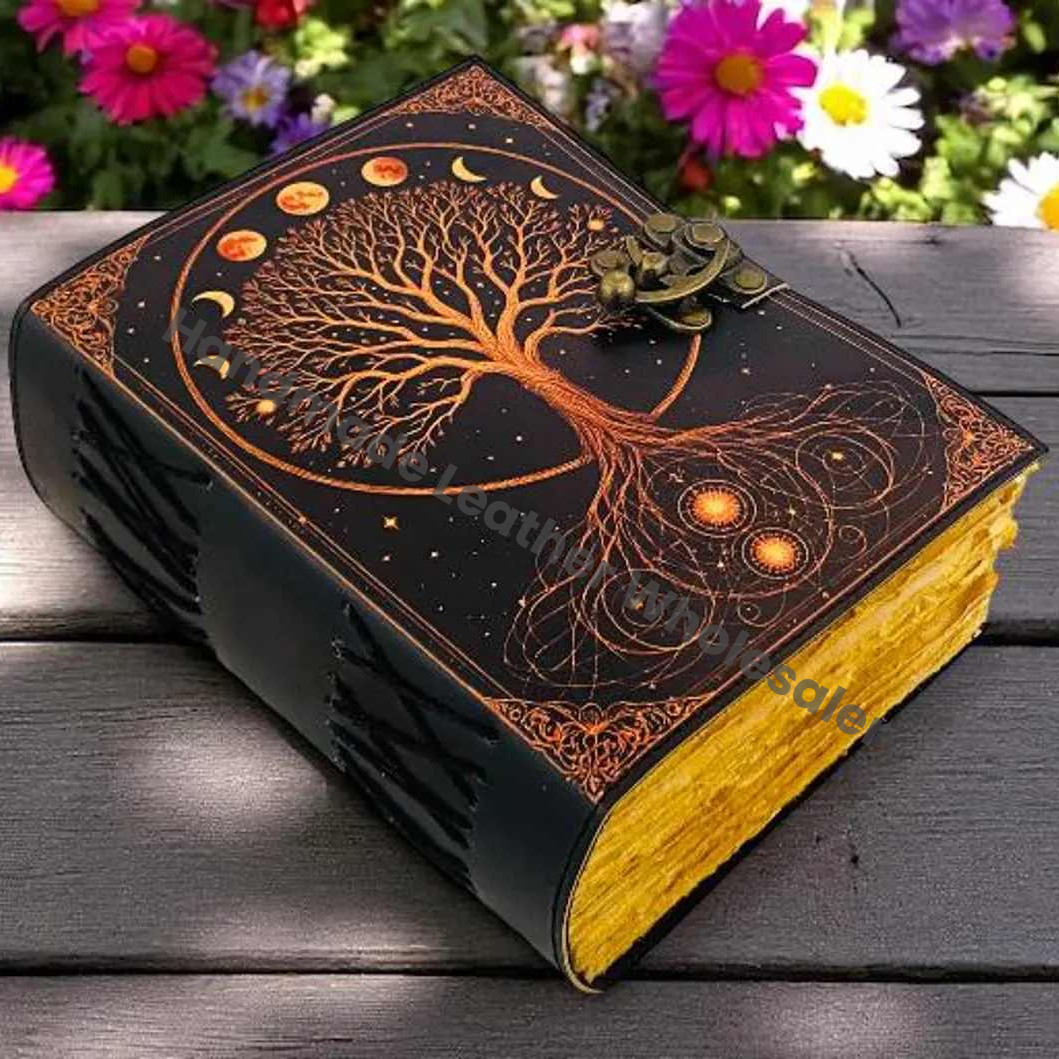 Large Grimoire Tree of Life Leather journal For Women, Handmade Vintage Notebook Sketchbook Junk journal, Gift For Him Her,