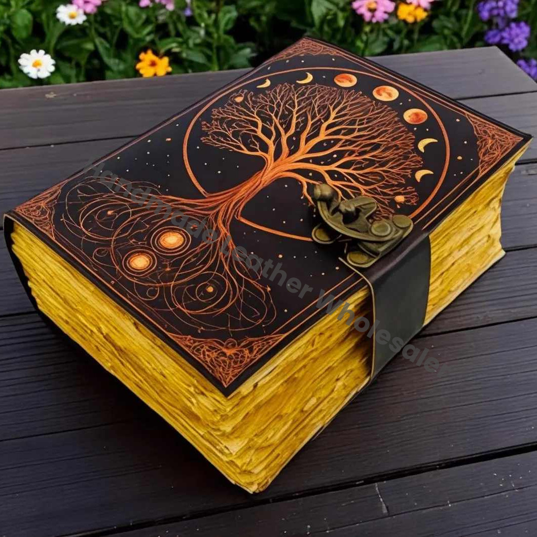 Large Grimoire Tree of Life Leather journal For Women, Handmade Vintage Notebook Sketchbook Junk journal, Gift For Him Her,