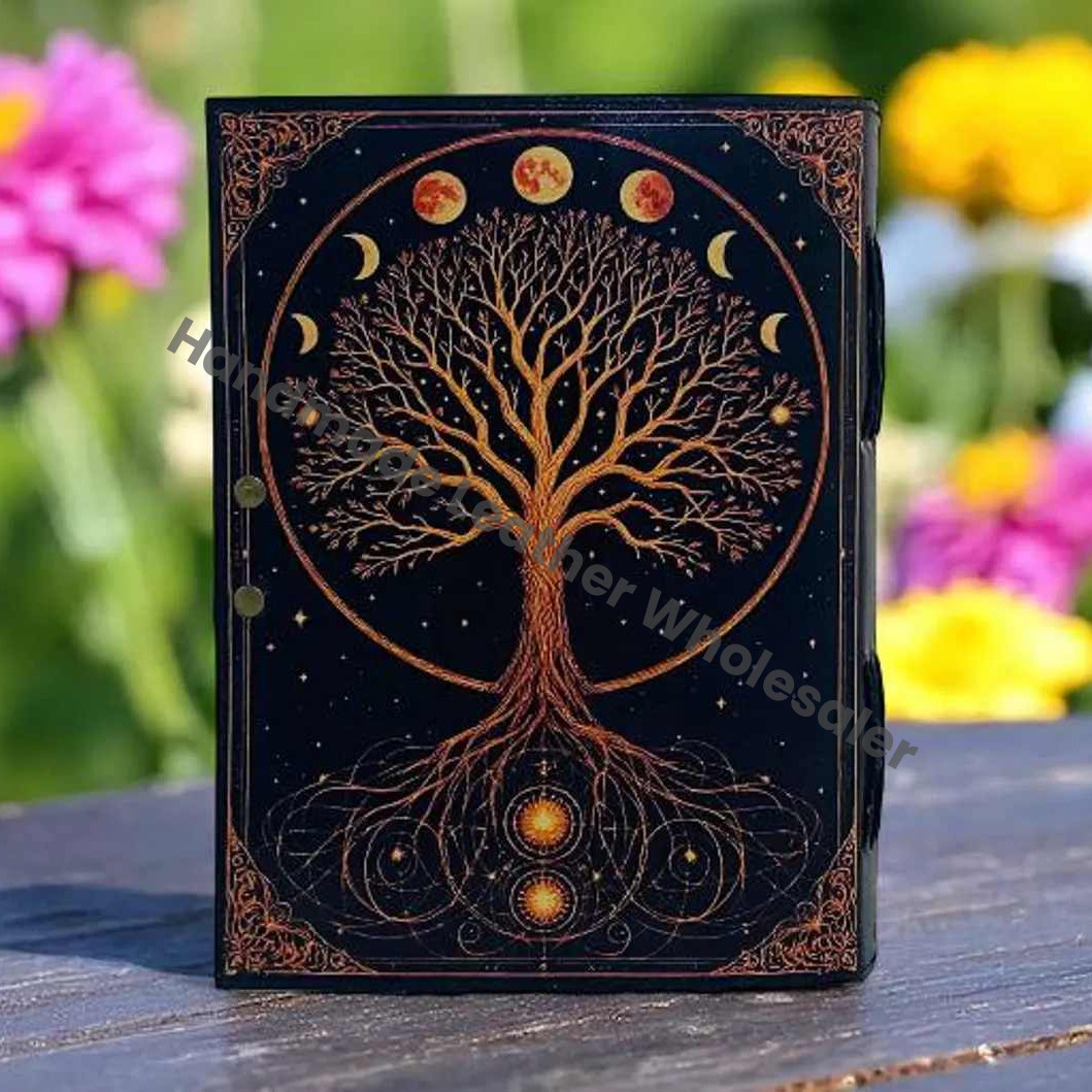 Large Grimoire Tree of Life Leather journal For Women, Handmade Vintage Notebook Sketchbook Junk journal, Gift For Him Her,