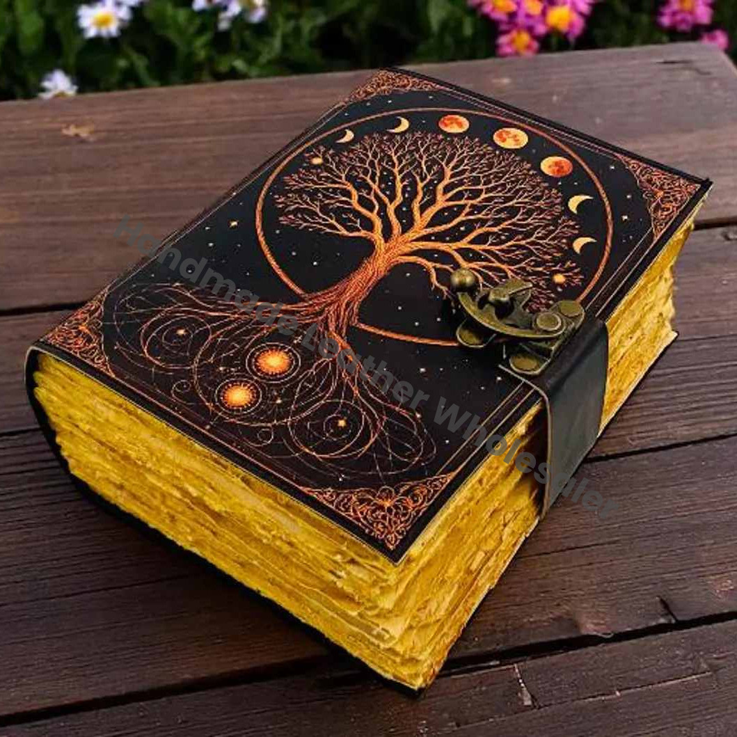 Large Grimoire Tree of Life Leather journal For Women, Handmade Vintage Notebook Sketchbook Junk journal, Gift For Him Her,