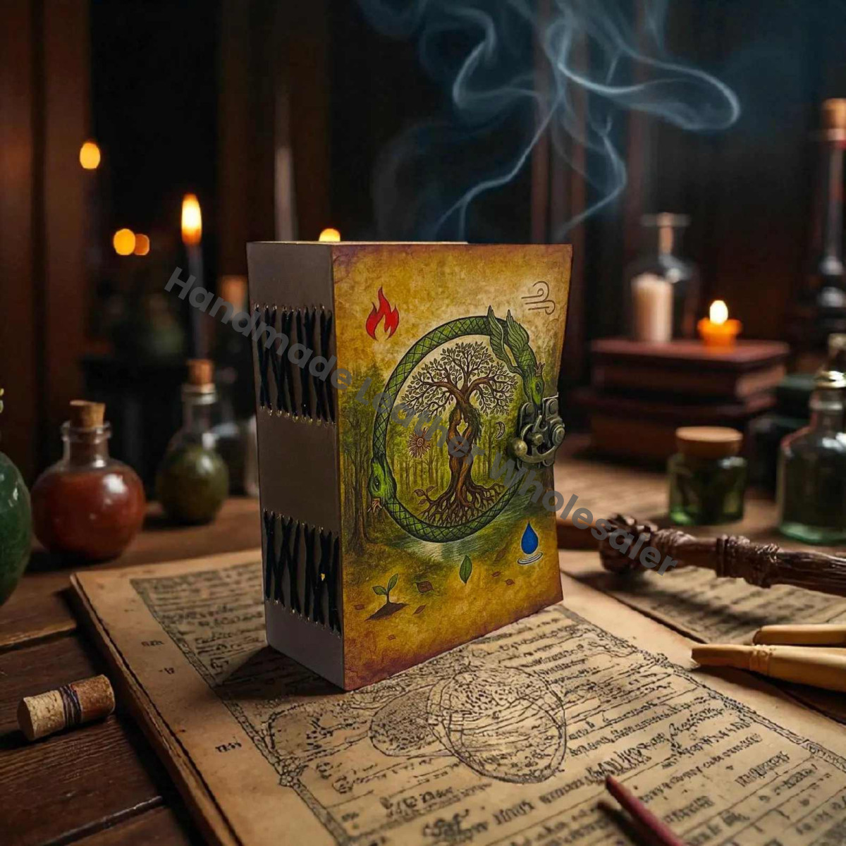 Leather Grimoire: Vintage Spell Book of Shadows Blank Witchcrafts journal