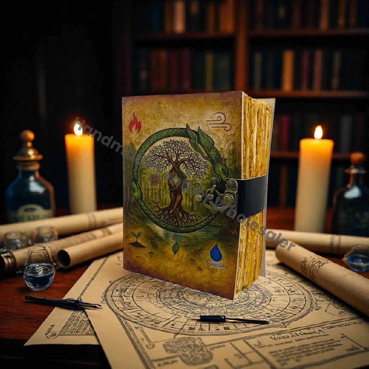 Leather Grimoire: Vintage Spell Book of Shadows Blank Witchcrafts journal