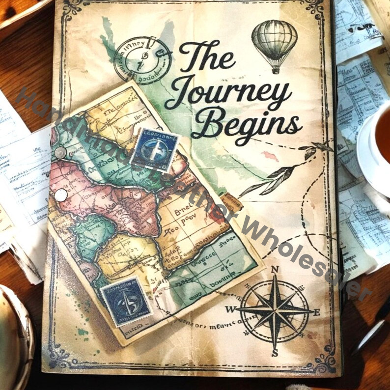 Adventures Leather Journal, Vintage Lock Grimoire, Buffalo Leather Sketchbook