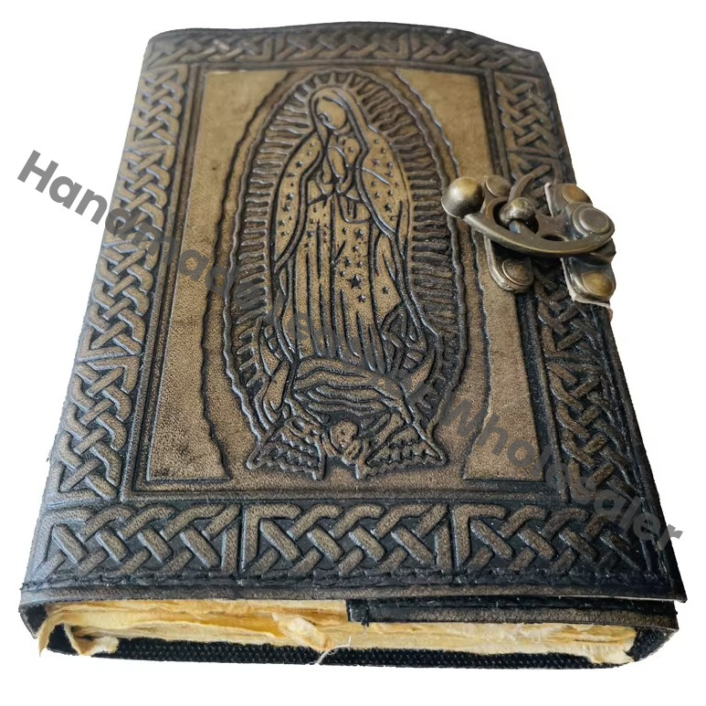 Ancient Egyptian Mummies Embossed Hardcover Leather Thermal Binding Notebook Journal-Recyclable Handmade Paper Unisex Gift