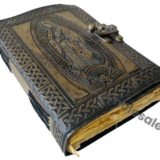 Ancient Egyptian Mummies Embossed Hardcover Leather Thermal Binding Notebook Journal-Recyclable Handmade Paper Unisex Gift
