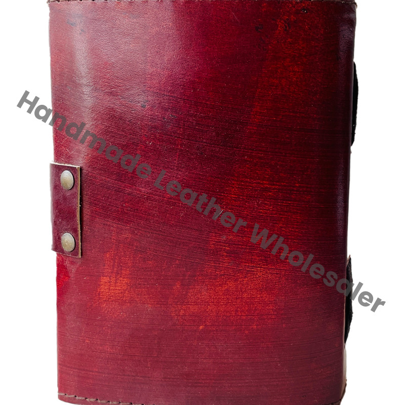 Antique Cross Handmade Hardcover Leather Notebook Thermal Binding Recyclable Handmade Paper Pages Gift Journal Office/School Use
