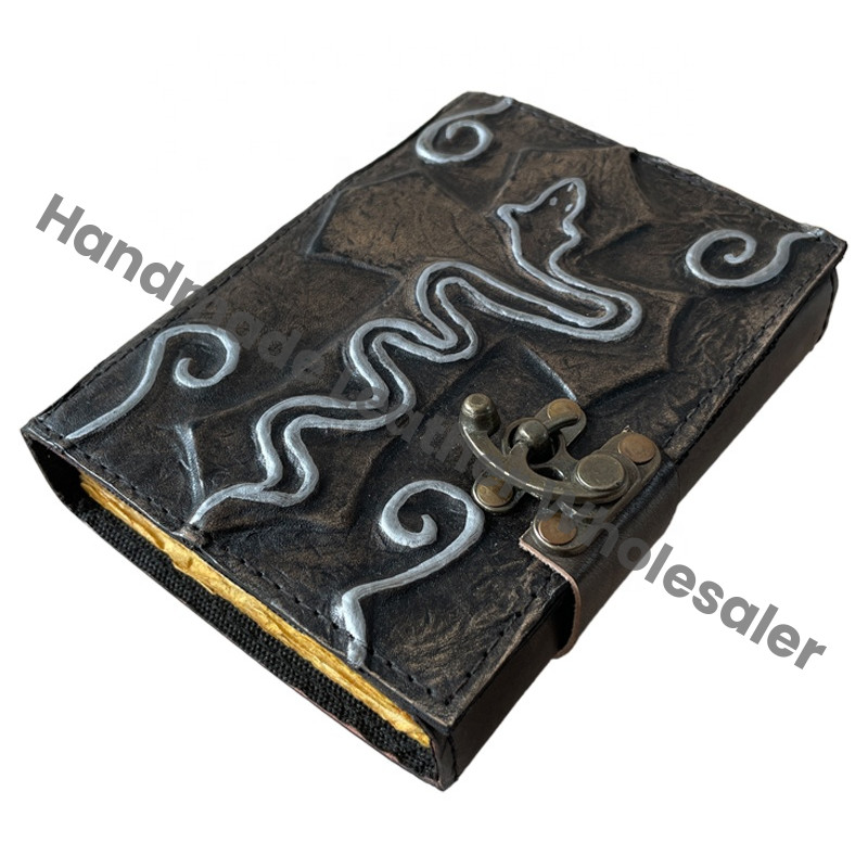 Antique Deckle Edge Thermal Binding Charcoal Vintage Leather Journals Sketchbook Charmed Spells Wiccans Planner Gift