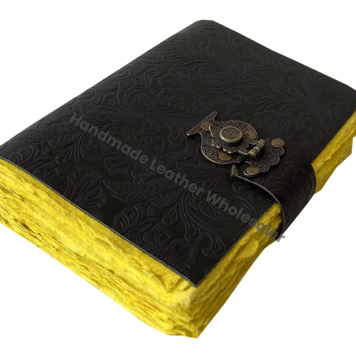 Antique Leather Journal Book Shadows Unisex New Black Unlined Deckle Edge Paper Pages Spiral Binding Gift Leather Blank Book