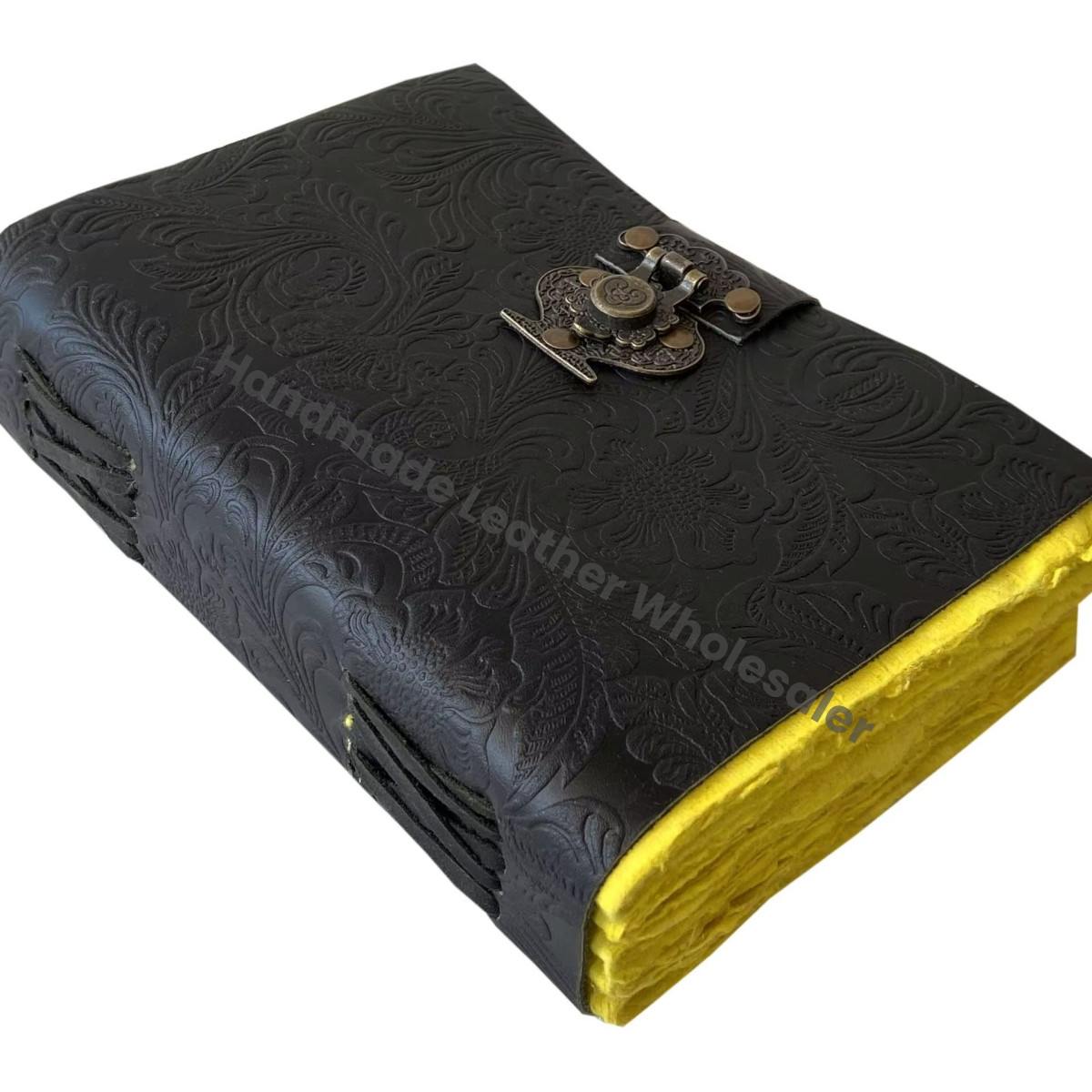 Antique Leather Journal Book Shadows Unisex New Black Unlined Deckle Edge Paper Pages Spiral Binding Gift Leather Blank Book