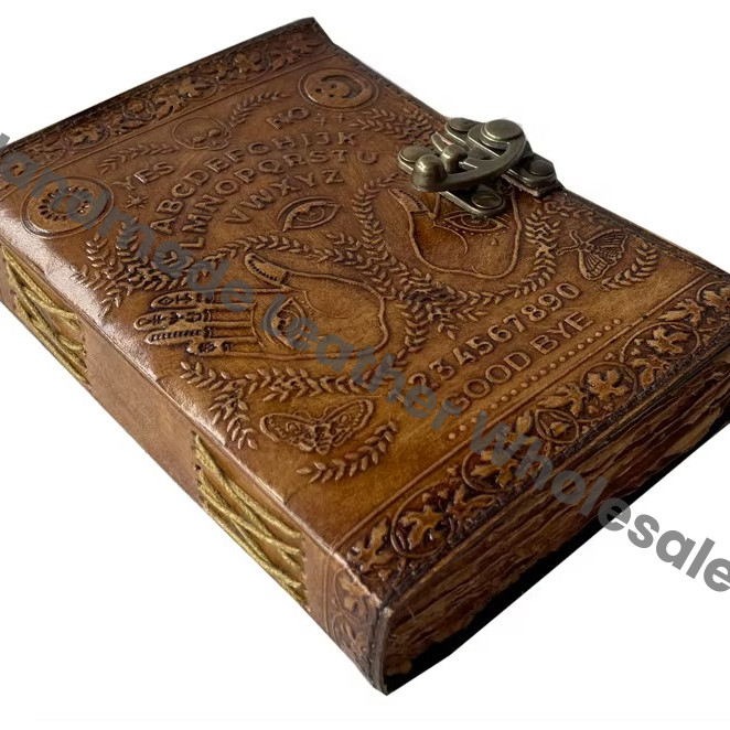 Antique Ouija Hardcover Leather Journal Spooky Spell Book Shadows Astonishing Design Handmade Deckle Edge Eco-friendly Paper