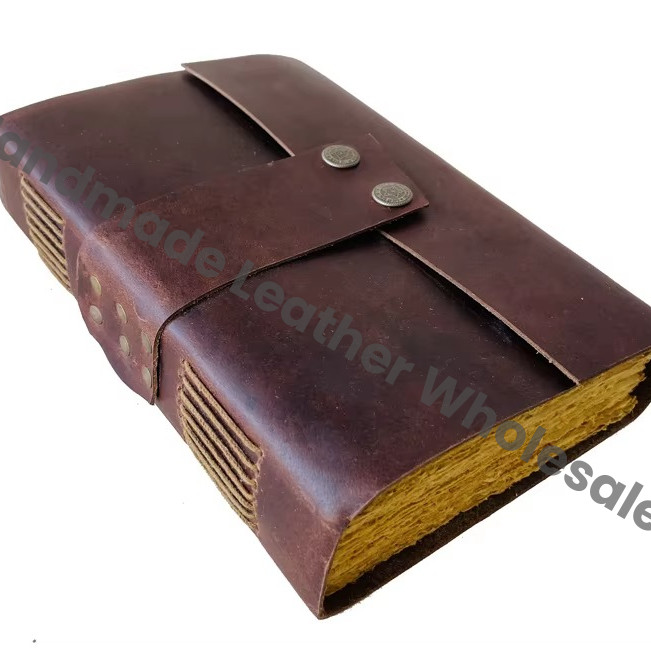 Antique Soft Leather Notebook & Sketchbook Leather Journal Book Kraft Paper Vintage Cover Custom ART PAPER LARGE NOTEBOOKS