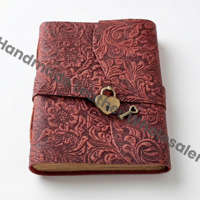 Artisan Leather Bound Journal Notebook– Vintage Handmade Diary with Lock & Key, Rustic Writing Book | Lined or Unlined Paper Book of Shadows
