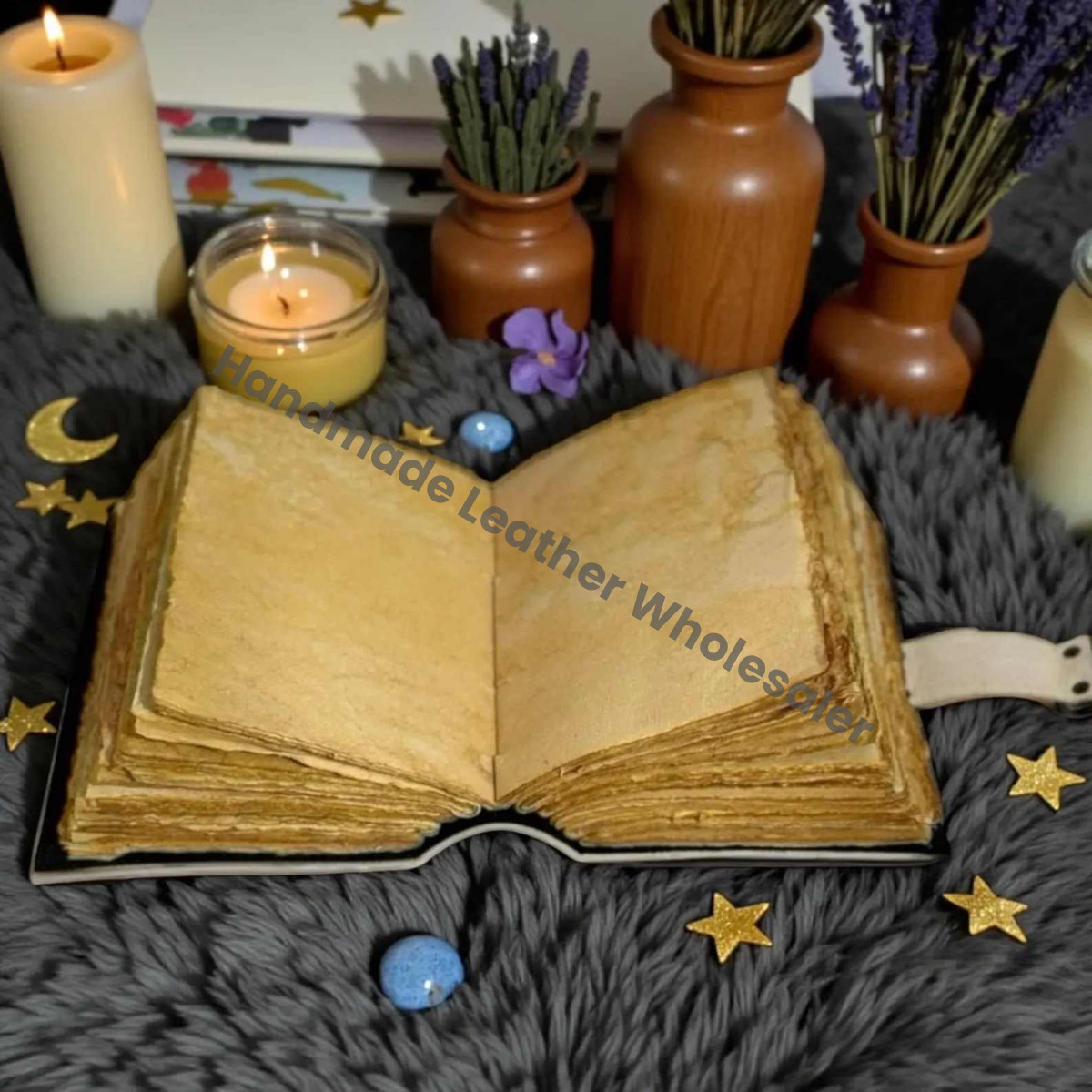 Black Cat Leather Grimoire Book of Shadows – Handmade Witchcraft Spell book | Wiccan Pagan Occult Magic Journal | Mystic Witchy Gift