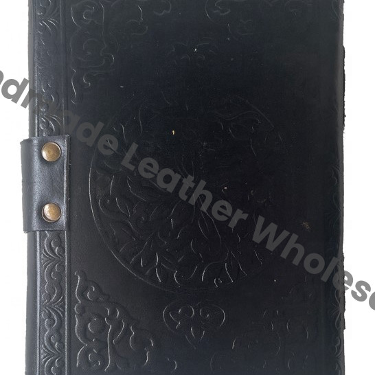 Blank Spell Book of Shadows Triple Moon Leather Journal Witch Notebook Witchy Gifts for Women Handmade Vintage Recycled Paper
