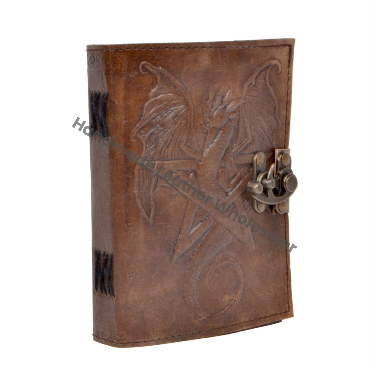 Book of Shadows Dragon Leather Hardcover Notebook Office Embossed Grimoire Handmade College Recyclable Handmade Paper Blank Gift