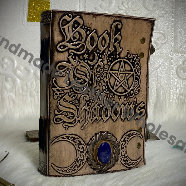 Book of Shadows: Handmade Leather Vintage Grimoire Journal with Deckle Edge Paper