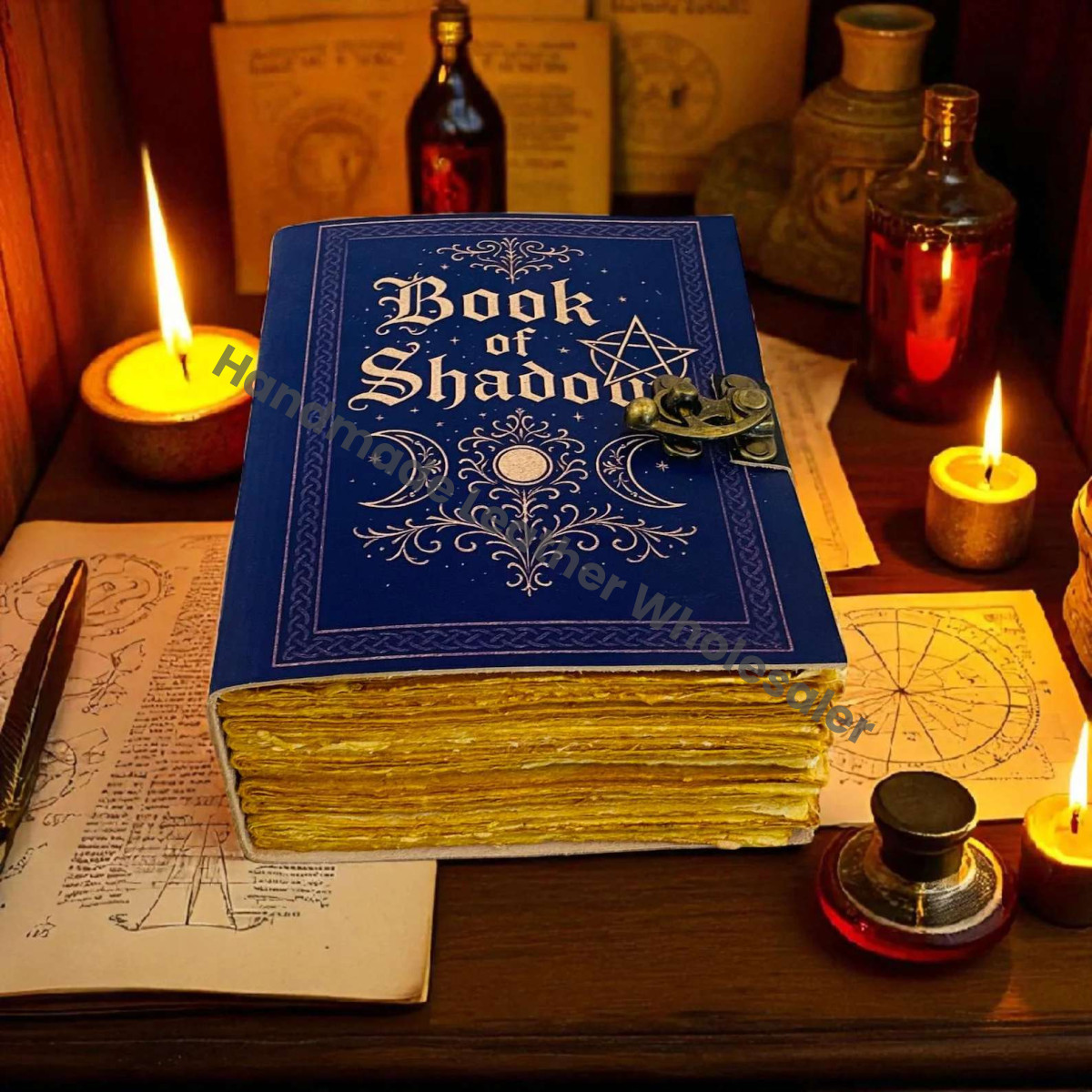 Book of Shadows: Leather Grimoire Blank spell book Witchcrafts Handmade journal