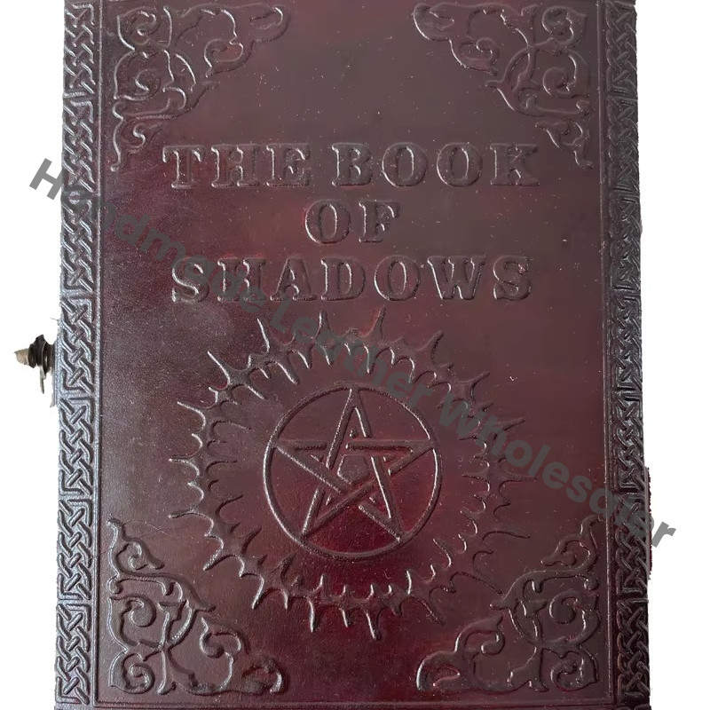 Book of Shadows Stone Leather Journal Spiral Binding Bound Custom Notebook with Craft Paper Cheap Price Blank Journal