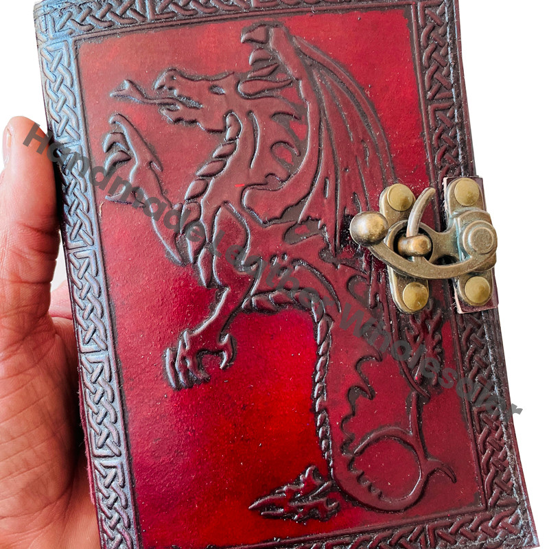 Book of Shadows Wholesaler Leather Journal for Women Dragon Vintage DND Sketchbook Deckle Old Pages Books Vintage Bound Diary