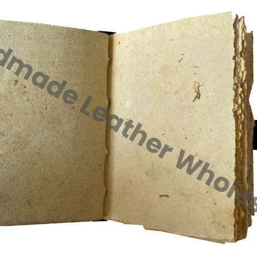 Book of Spells Leather Journal Deckle Edge Paper Third Eye Grimoire Journal Vintage Leather Journal Book of Shadows