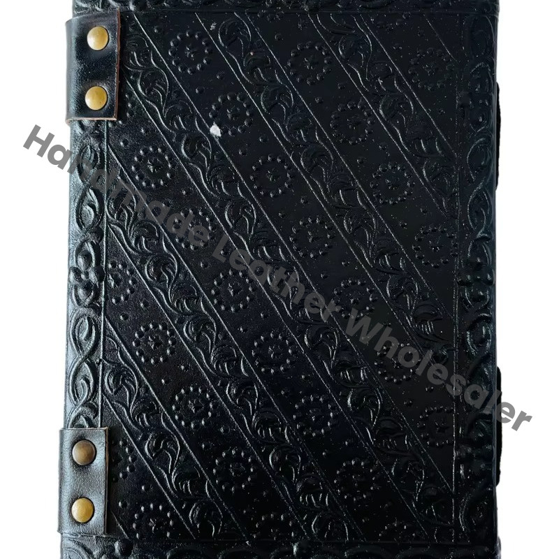 Book of Spells Vintage Leather Journal Notebook Deckle Edge Paper Grimoire Tarot Notebook Spiral Gothic Notebook Skull Lover