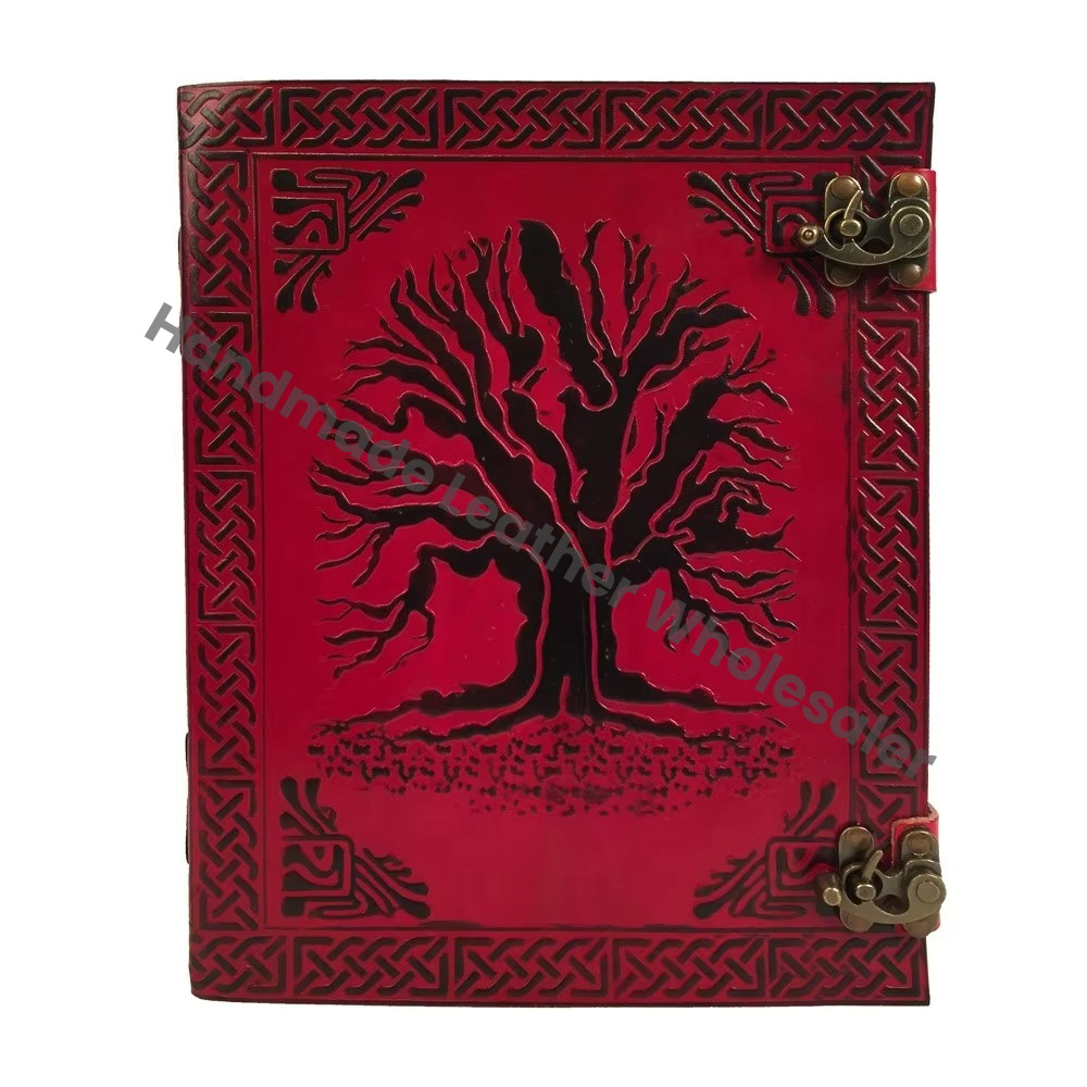 Book Shadows Planner Tree Life Leather Hardcover Journal Vintage Handmade Women's Large Thermal Recyclable Handmade