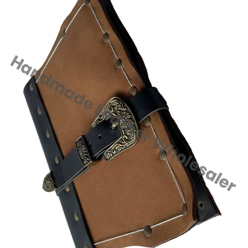 Brass Buckle Leather Journal Soft Blank Notebook Drawing Travel Journal Vintage Spell Book Thermal Binding Sketchbook
