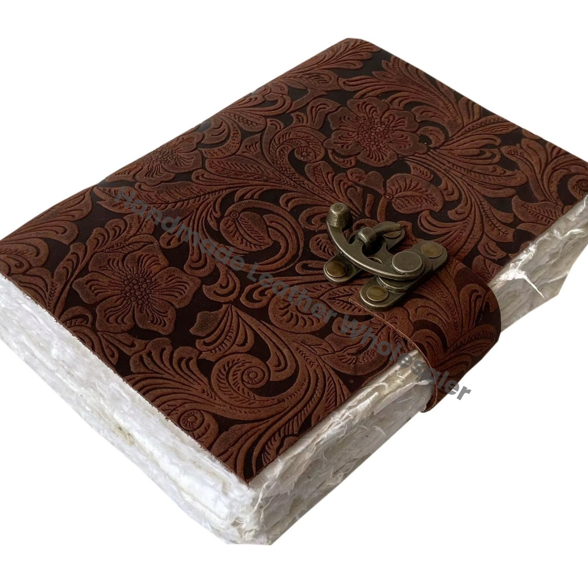 Brown Book Shadows Spiral Bound Antique Leather Journal Unisex Unlined Deckle Edge Recyclable Handmade Cotton Paper Pages