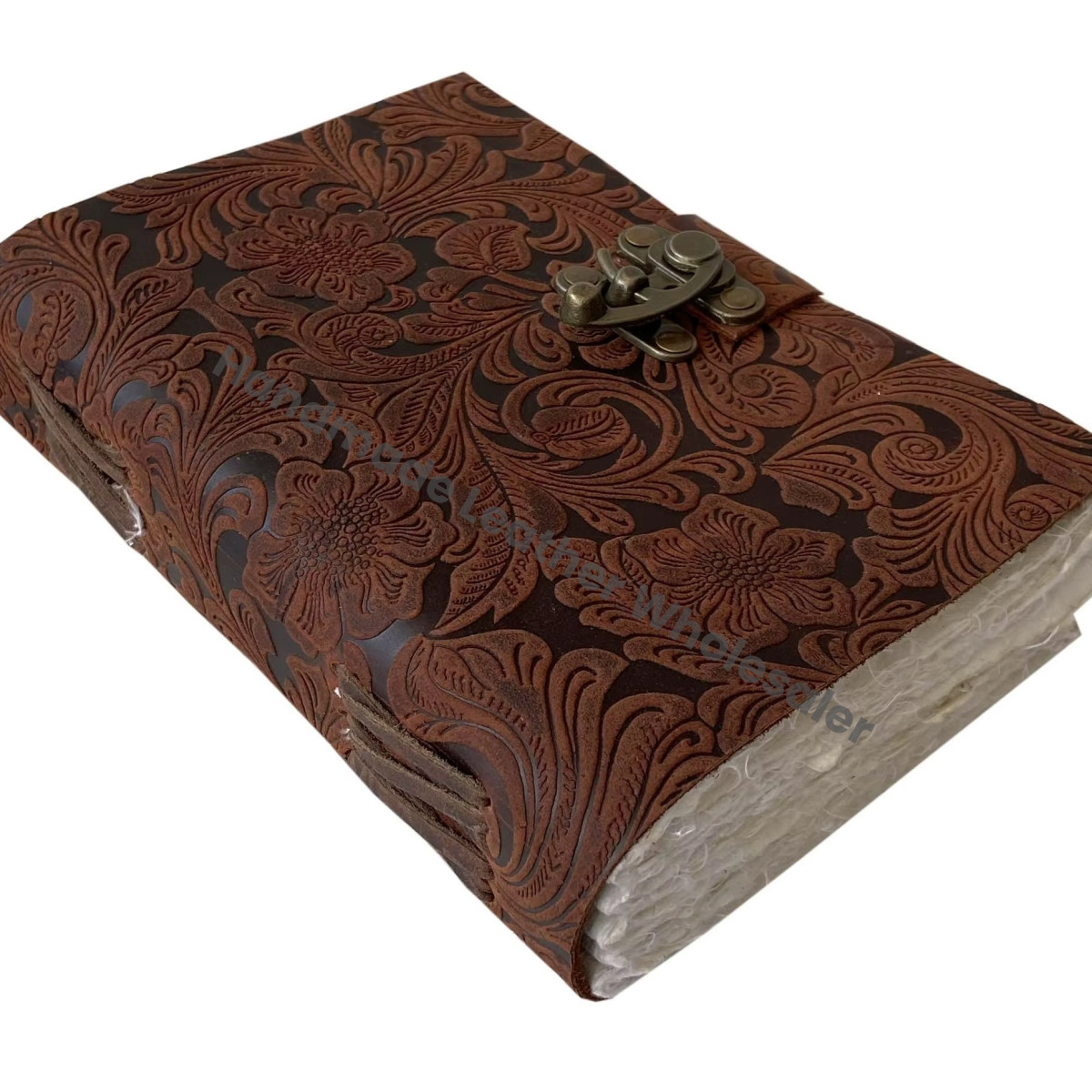 Brown Book Shadows Spiral Bound Antique Leather Journal Unisex Unlined Deckle Edge Recyclable Handmade Cotton Paper Pages