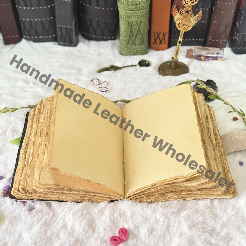 Butterfly Leather Journal – Spell Book of Shadows with Lock, Vintage Witchcraft Grimoire, Wiccan Pagan Gothic Witchy Gift, DnD