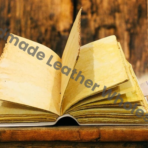 Butterfly Rose Leather Journal – Handmade Deckle Edge Paper, Antique Latch