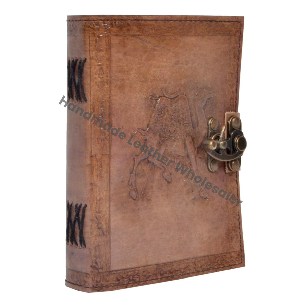 Camel Leather Hardcover Embossed Notebook Blank Book Shadows Grimoire Handmade Office College Poetry Vintage Sketch Planner Gift