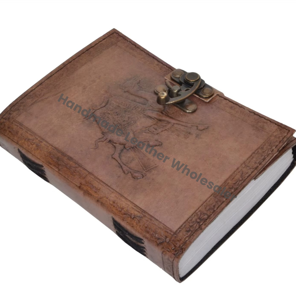 Camel Leather Hardcover Embossed Notebook Blank Book Shadows Grimoire Handmade Office College Poetry Vintage Sketch Planner Gift
