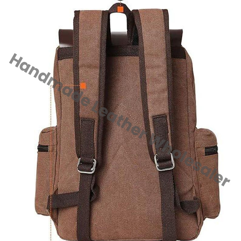 Canvas & Crazy Horse Leather Travel Backpack: Personalized Rucksack