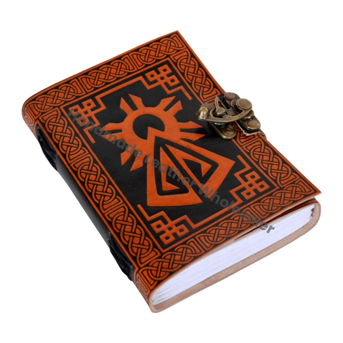 Celtic Leather Journal Book Shadows Sketchbook Handmade Large Gift Travel Planner Thermal Binding Hardcover Diary