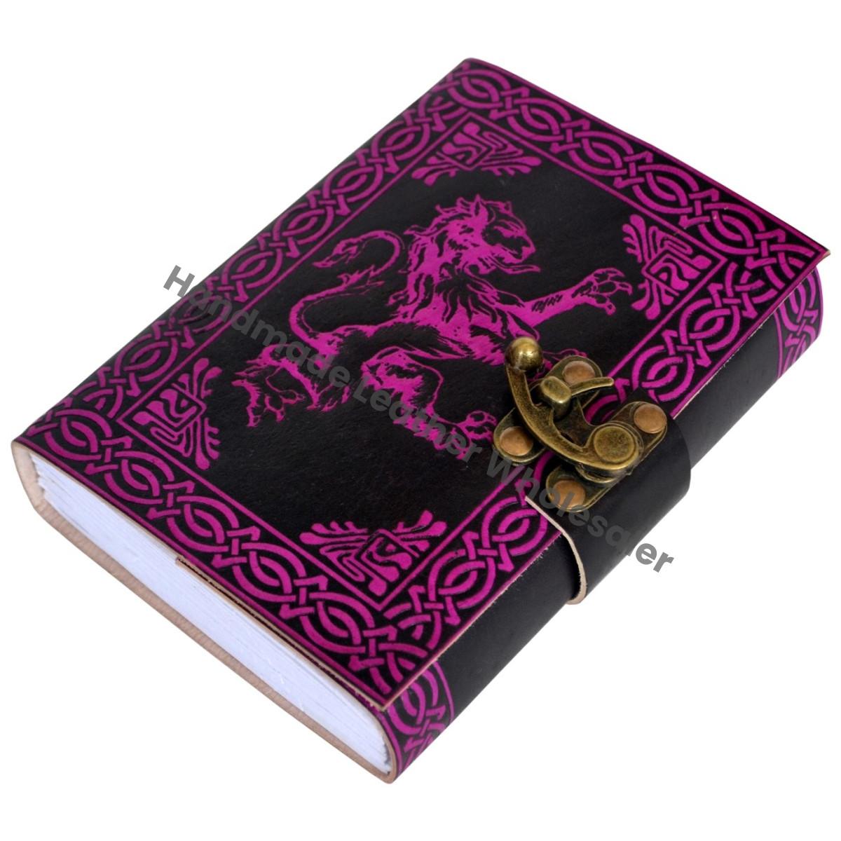 Celtic Lion Leather Journal Dairy Classic Cover Personalized Cotton Paper Bound Antique Leather Gift Custom Logo Drawing