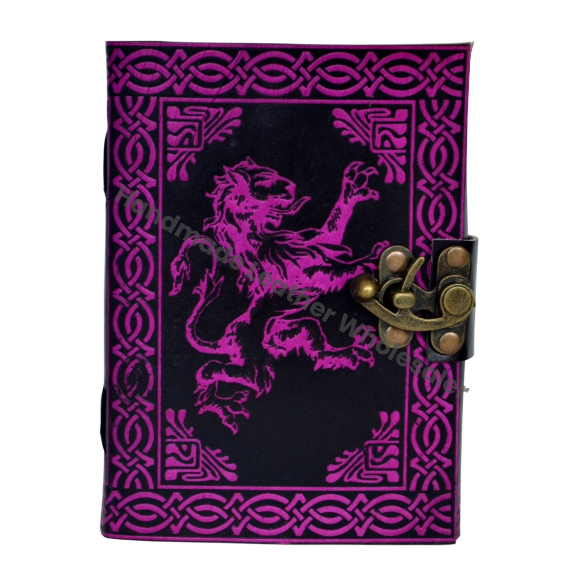 Celtic Lion Leather Journal Dairy Classic Cover Personalized Cotton Paper Bound Antique Leather Gift Custom Logo Drawing