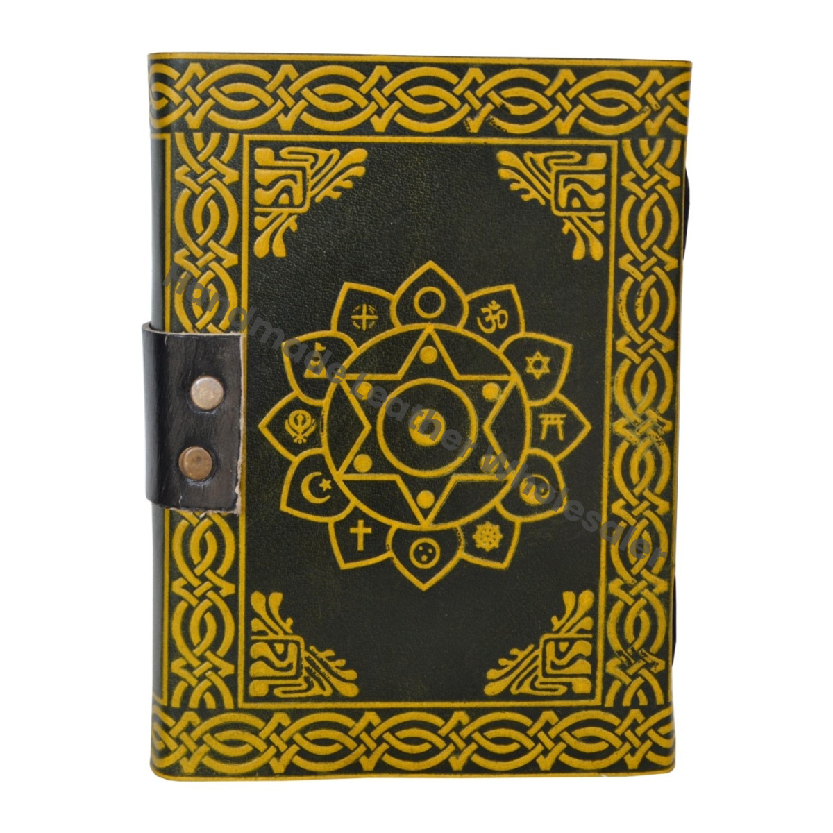 Celtic lion Leather Journal Hard Cover Personalized Dairy Classic Cotton Paper Bound Antique Leather Book For Sketching Drawing