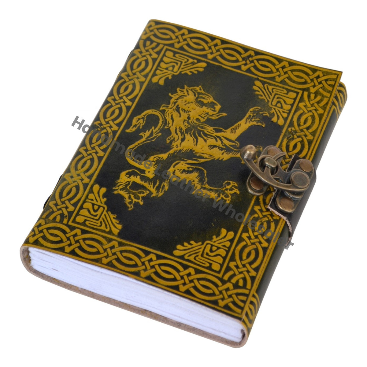 Celtic lion Leather Journal Hard Cover Personalized Dairy Classic Cotton Paper Bound Antique Leather Book For Sketching Drawing