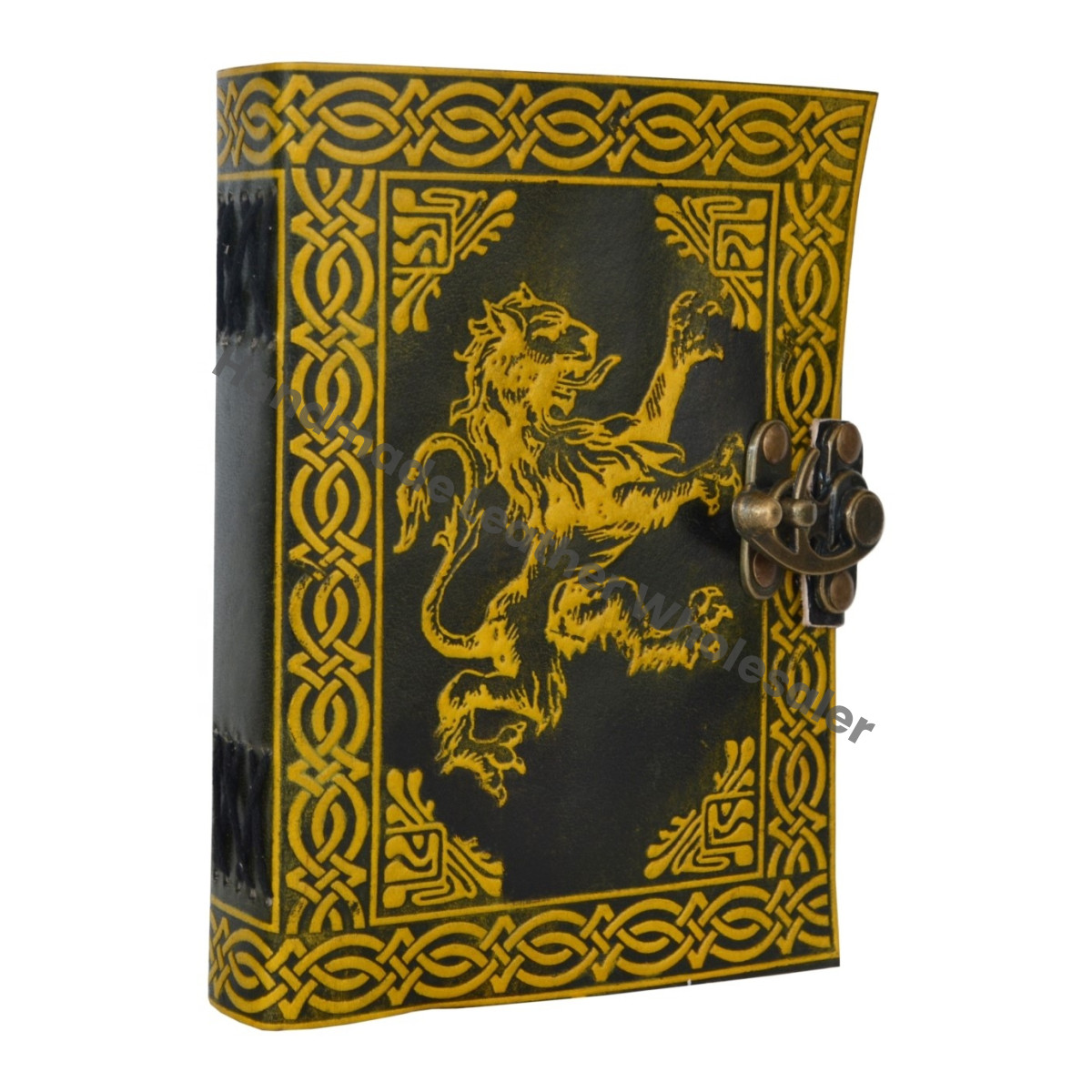 Celtic lion Leather Journal Hard Cover Personalized Dairy Classic Cotton Paper Bound Antique Leather Book For Sketching Drawing