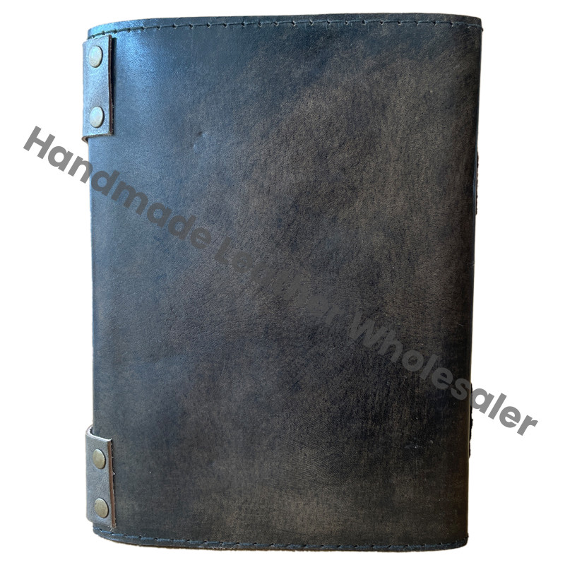 Celtic Pentacle Embossed Leather Journal Skull Craft Perfect Gift Genuine Leather Deckle Paper Options Antique Stone Notebooks