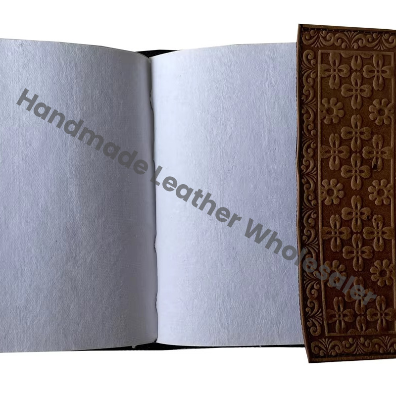Celtic Triple Moon Leather Address Book Antique Soft Handmade Eco-friendly Paper Customized Logo Gift Blank Spell Book Shadows
