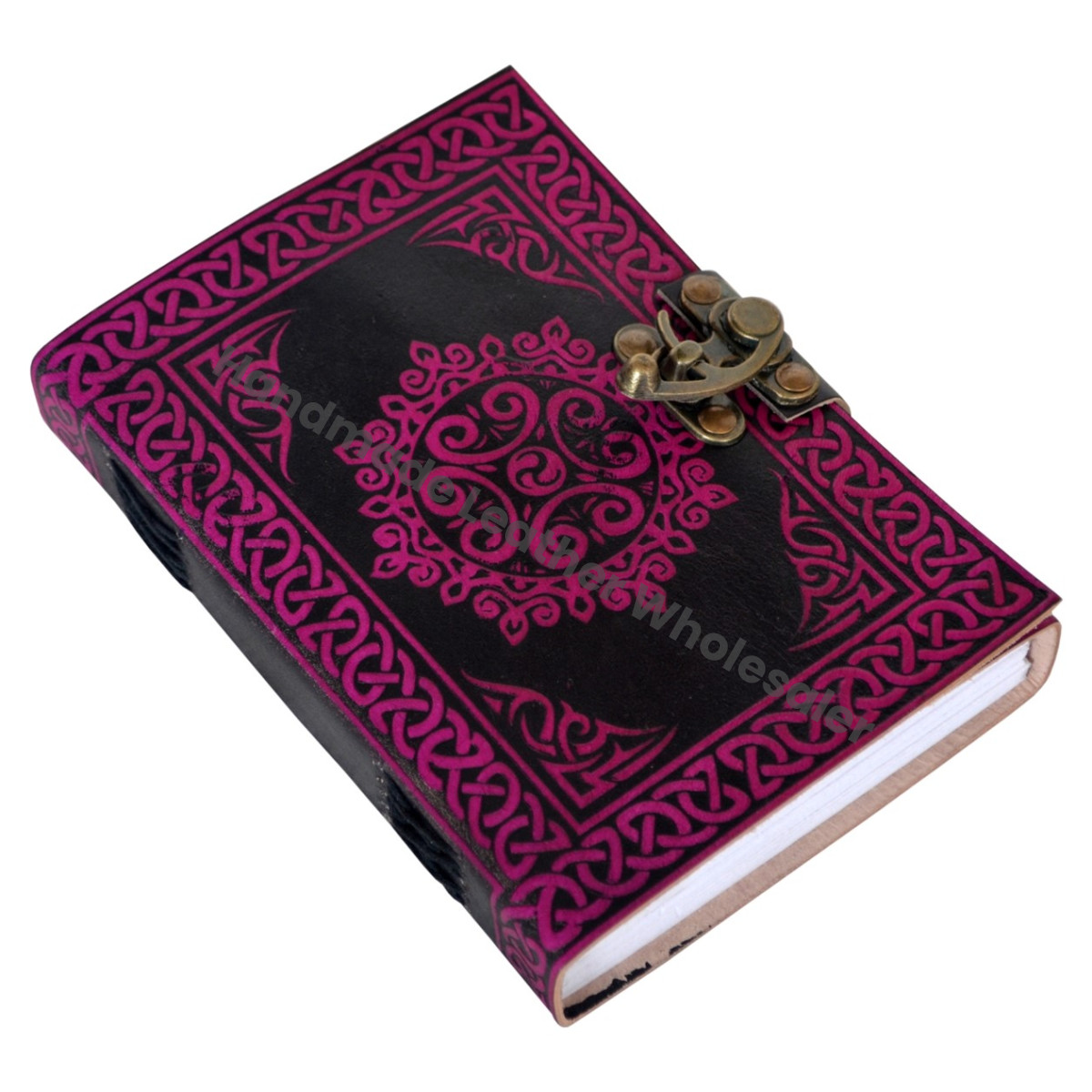 Celtic Vintage Notebook Leather Bound Journal with Shadows Spell Cotton Paper Thermal Binding Planner and Diary Book