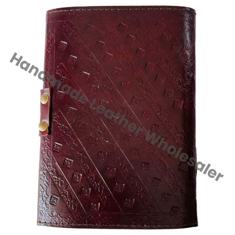 Celtic Wiccan Address Book Journal Writing Brown Leather Handmade Eco-friendly Embossed Deckle Paper Gift Diary