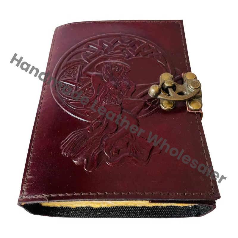 Celtic Wiccan Address Book Journal Writing Brown Leather Handmade Eco-friendly Embossed Deckle Paper Gift Diary