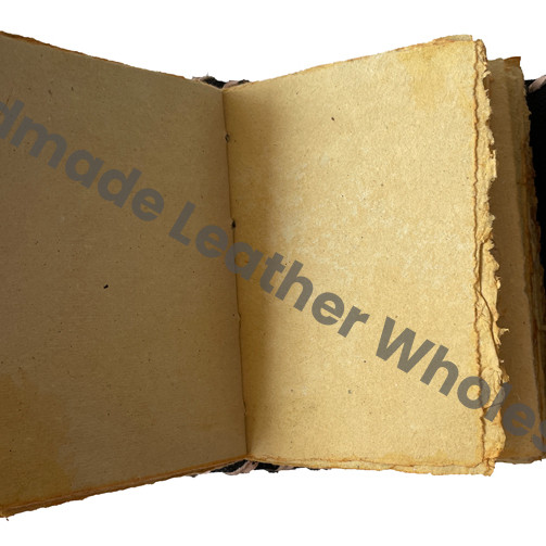 Charcoal Tree of Life Hardcover Journal Vintage Bound Leather Cover Handmade Recyclable Paper Custom Logo Option Gift