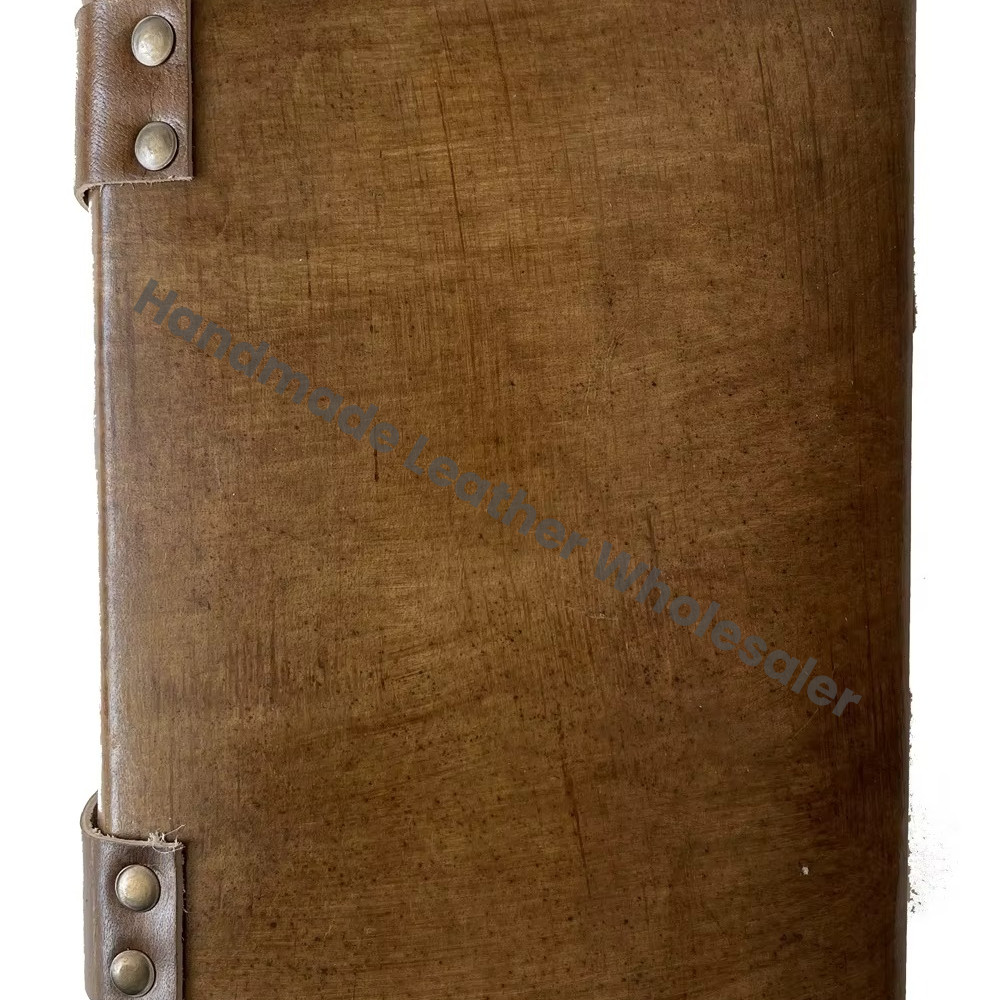 Charcoal Vintage Personalized Custom Design Leather Hardcover Diary with Deckle Paper -Perfect Gift