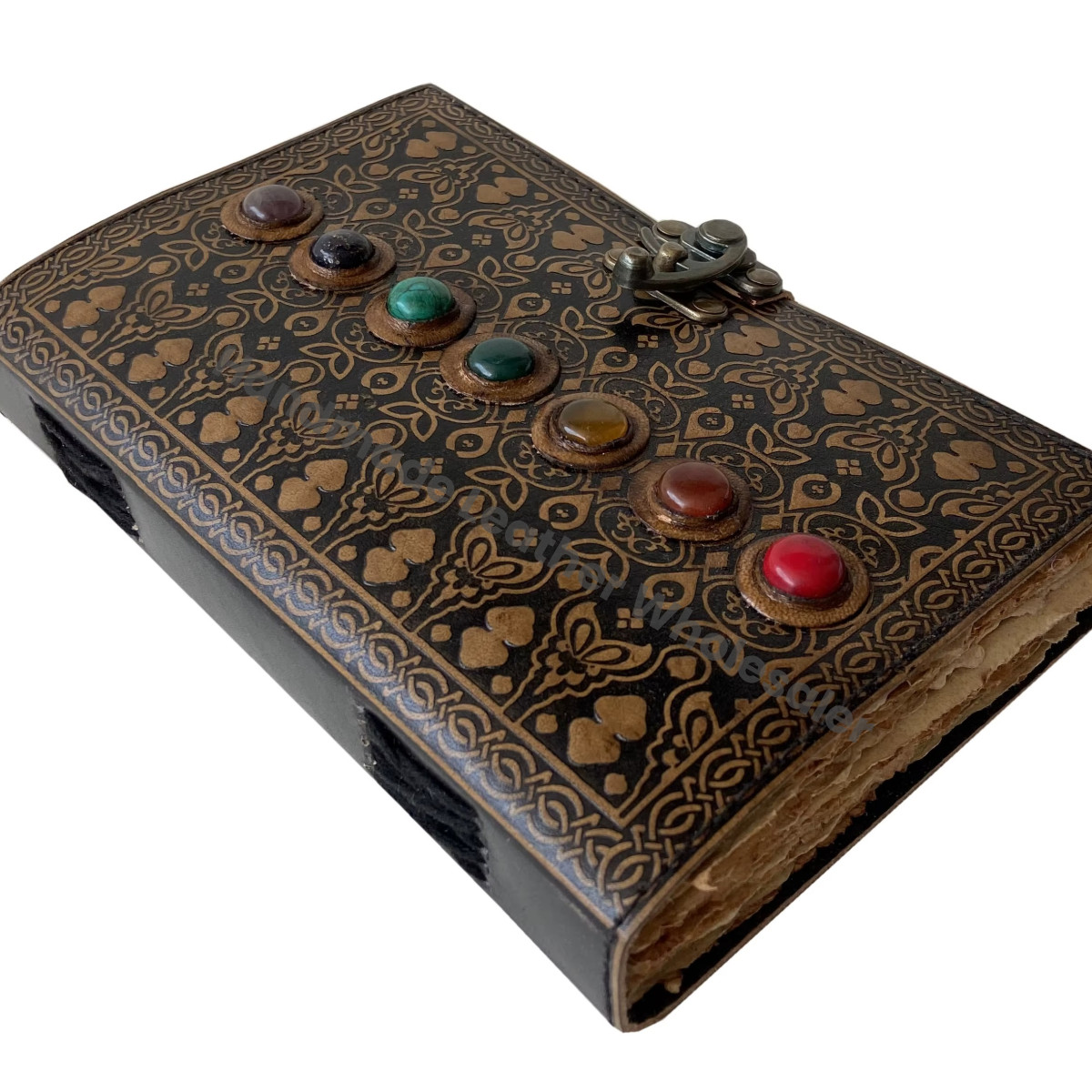 Creative Custom Hardcover Genuine Leather Notebook Eco-Friendly Paper Seven Stone Constellation Cover Happy Planner