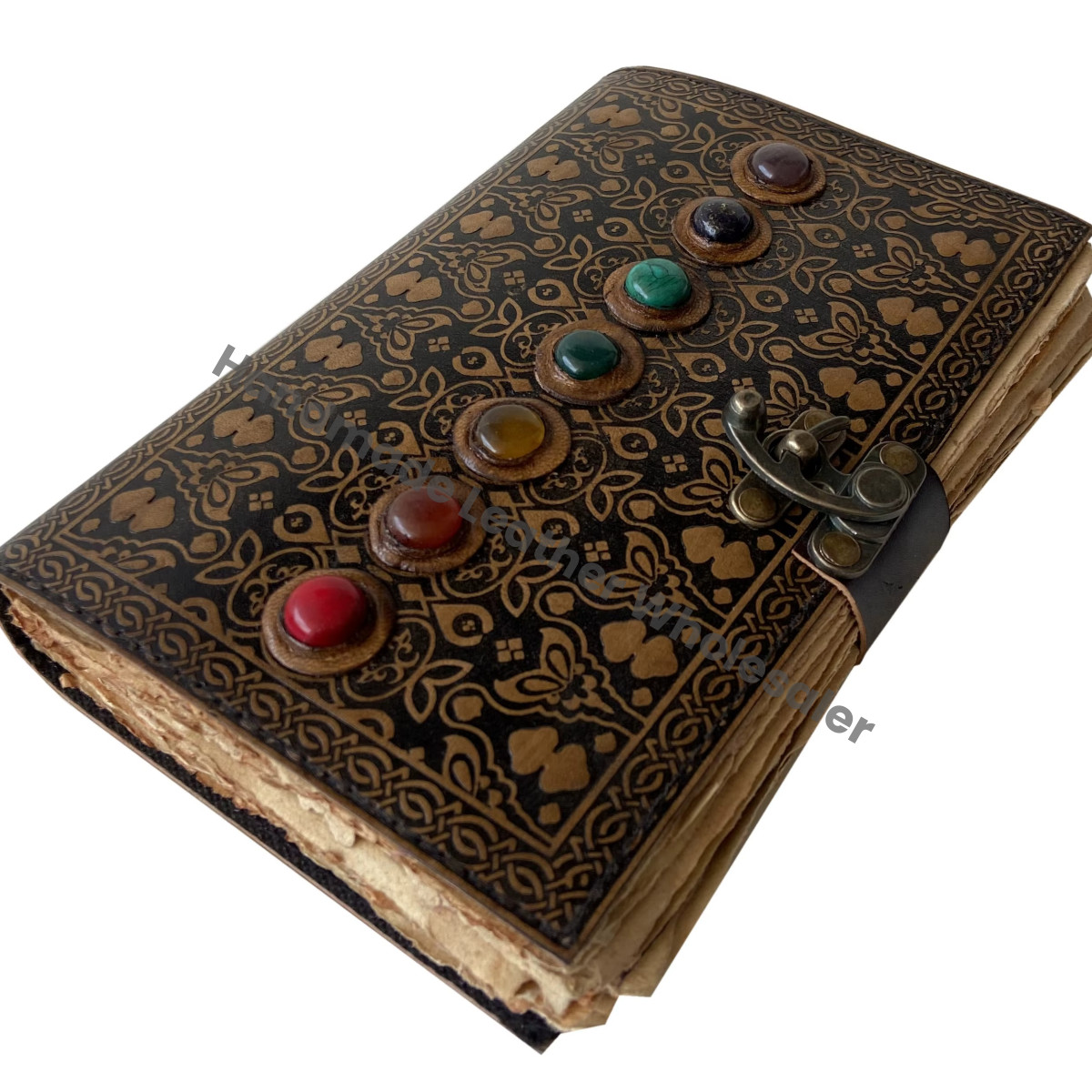 Creative Custom Hardcover Genuine Leather Notebook Eco-Friendly Paper Seven Stone Constellation Cover Happy Planner